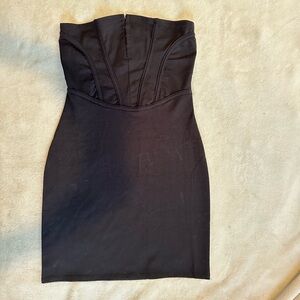 Black strapless corset dress